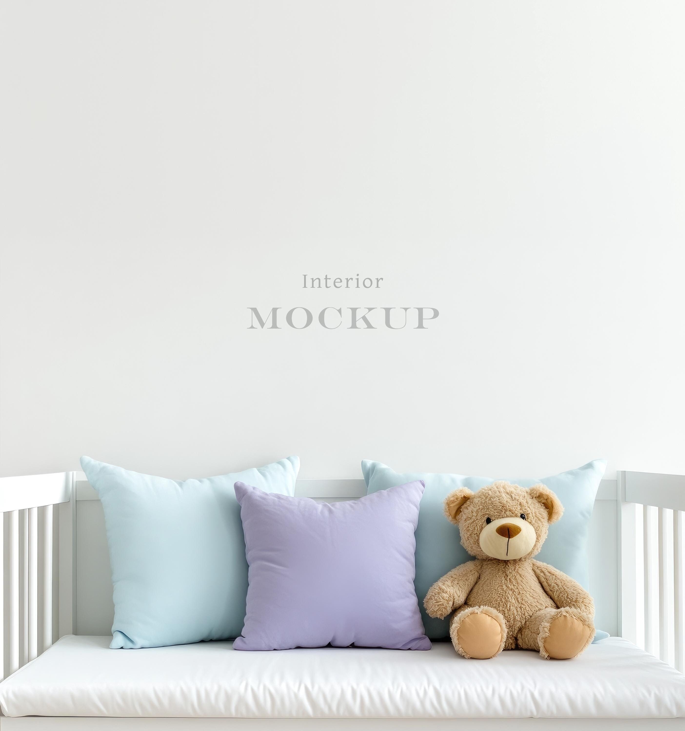 Nursery Kids Room Mockup, Empty Wall Mockup, Blank Wall Mockup, Toy Teddy Bear