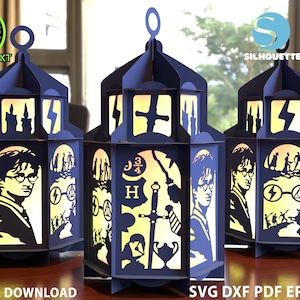 Magisk skola lykta SVG – Förtrollande pappersklippningsmall