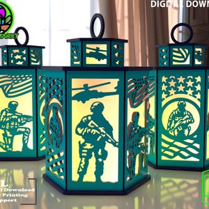 USA Soldier 3D Lamp STL | Military Night Light File | Patriotic LED Lamp for 3D Printing