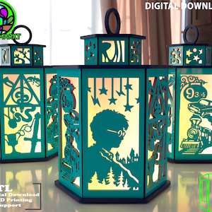 Lampada 3D STL della scuola di magia / Luce della bacchetta magica / Luce notturna stampabile / Decorazione a tema fantasy