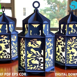Butterfly Lantern SVG - Paper Cutting Template