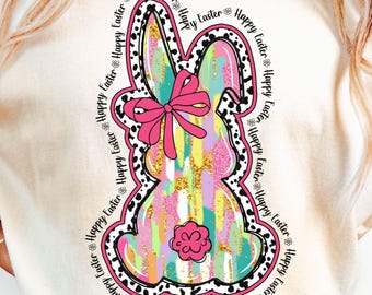 Brushstroke bunny easter png, pink bunny png, easter png, bunny coquette bow png, retro easter png, Png, Girls easter png, preppy easter png