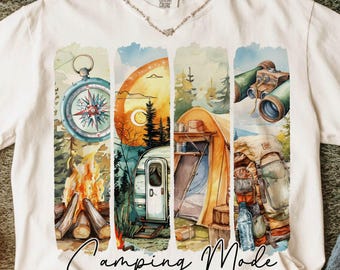 Camping Mode PNG, Retro Summer Png, Camping Life Png, Family Adventure, Sublimation Design, Vintage Camping Png, Outdoors Fun, Camping PNG