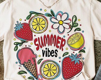Summer Vibes Png, Summer Fruit Png, Retro Summer Png, Beach Png, Hello Summer Png, Summer Vacation Png, Tropical Summer Fruit Sublimation