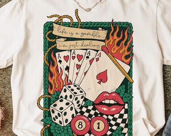 Retro Turquoise Western Country PNG, Life is a Gamble PNG Design, Wild West Gifts, Retro Cowboy Png, Turquoise Sublimation Digital Download