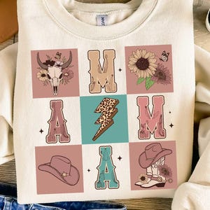 Western Mama Png, Retro Checkered Cheetah Styles for Mothers Day Mama Cow Print Howdy Fall Western Png, Cowhide Western mama Sublimation Png
