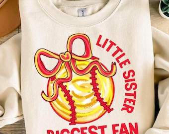 Softball Sister Png, Little Sister Softball Png, Softball Game Day Png, Softball Lover Tee, Little Sister Biggest Fan Png, Softball