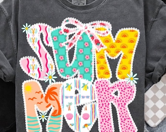 PNG de verano preppy, PNG floral de verano Grandmillennial, PNG de ambiente veraniego, PNG de playa, PNG costero, PNG de coqueta veraniega femenina
