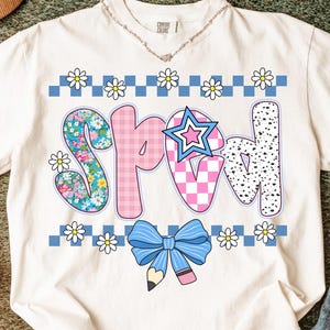 L&#39;école Coquette a accéléré la rentrée des classes, Floral preppy, sublimation rapide damier png, chemise de rentrée accélérée png, Girly professeur a accéléré le PNG