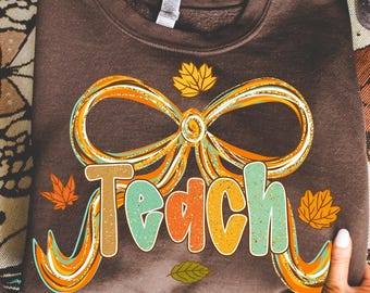 Teacher Fall Coquette Png, Preppy Teacher Autumn Png, Teach Love Inspire Png, Fall Teacher Lace, Back To School, Teacher Appreciation Gift