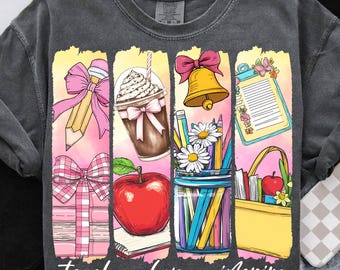 Retro Teacher Png, Teacher Coquette Png, Teach Love Inspire, Teacher Appreciation Gift, Last Day of School Png, Back to School Teacher Png