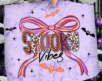 Spooky Vibes Leopard png, Gruseliges Halloween png, Retro Halloween, Spooky Schleife, Halloween Girly PNG