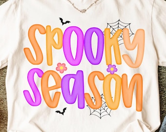 Spooky Season PNG, Preppy Halloween Png, Pumpkin Sublimation Design, Cute Halloween Shirt Png, Halloween png files, Spooky Ghost png
