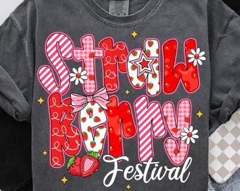 Erdbeer Obst Festival Sommer Png, Kirscherdbeere Sublimation png, Erdbeer-Shirt-Design, niedlicher Sommer Png, Sommer, Erdbeer-Liebhaber