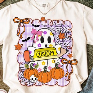 Benutzerdefinierte Halloween Lehrer Png, Halloween Png, Süßer Geist Png, Gruselige Saison Png, Retro Halloween Png, Preppy Gruseliger Lehrer Png Sublimation