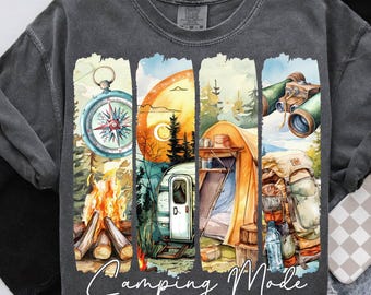 Camping Mode PNG, Retro Summer Png, Camping Life Png, Family Adventure, Sublimation Design, Vintage Camping Png, Outdoors Fun, Camping PNG