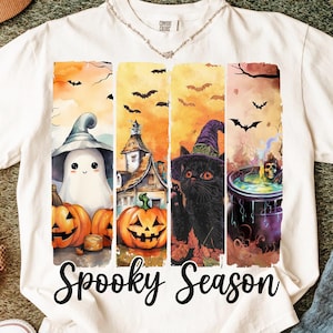 Spooky Season Png, Retro Vintage Halloween Ghost Png, Coquette Fall Pumpkin Shirt Png, Halloween Brushstroke Sublimation, Witchy Vibes Png