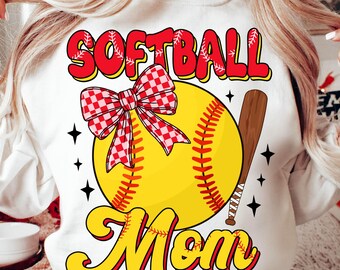 Softball Mom Png, Retro Softball Mama PNG, Softball Coquette Png, Game Day Softball Bow Png, Softball Sports Shirt Png, Softball Mom Png
