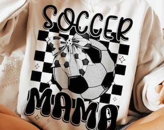 Retro Soccer Mama PNG, Soccer Mama png, Soccer Coquette Png, Game Day Soccer Bow PNG, Checkered Soccer Png, Soccer Mom Png