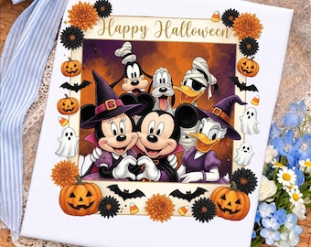 Mouse and Friends Halloween Characters PNG, Spooky Vibes Png, Trick Or Treat Png, Fall Png Design, Halloween Shirt Png Digital Download