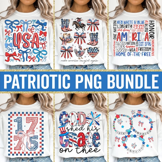 4th of July Bundle Png, Retro America Png, Preppy America Coquette PNG Bundle, Girly USA Png, 1776 Png, Retro USA Png, Patriotic Png Bundle