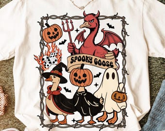Boo Ghost Goose Png, Halloween Goose PNG, Halloween Shirt, Autumn Png, Skeleton Goose, Halloween Sublimation Design, Pumpkin Goose Shirt Png
