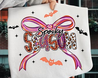 Spooky Season PNG, Halloween Sublimation, Leopard Spooky Coquette PNG, Leopard Ghost PNG, Retro Fall Png, Spooky Shirt, Pumpkin Png, Trendy