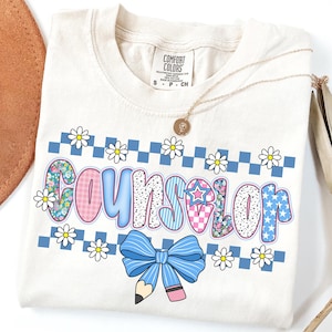 Coquette School Counselor Png, Preppy Floral Counselor Sublimation Design, Counselor Back to School Shirt png, Girly Teacher Counselor PNG