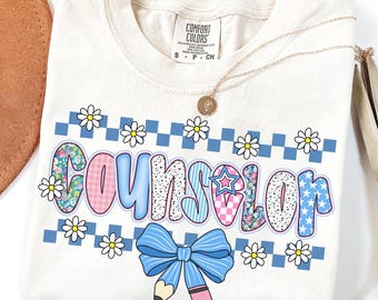 Coquette School Counselor Png, Preppy Floral Counselor Sublimation Design, Counselor Back to School Shirt png, Girly Teacher Counselor PNG