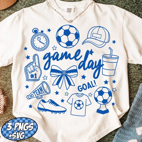 Soccer Doodles PNG SVG, Game Day PNG, Hand Drawn Doodle Design, Soccer Mom Png, Sport, Coquette, Transparent Background, Digital Download
