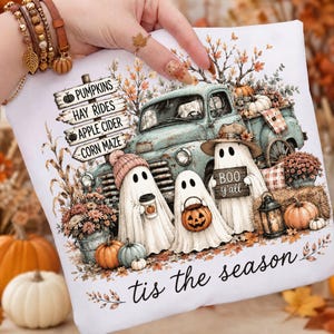 Tis The Season Ghost Farm Png, Boo Yall Farmhouse Ghost Sublimation, Fall Ghost Truck Shirt, Pumpkin Patch Ghost Png, Digital Download