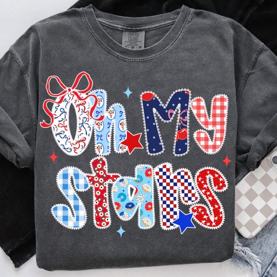 America Oh My Stars Coquette PNG, Retro 4th of July Png, Shabby Chic Oh My Stars Png, Coquette Bow Lace Patriotic Png, independence day Png