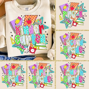 Preppy Back To School Bundle, Kindergarten, First Day Of School, Kindergarten Pre-k 1st 2nd 3rd Grade Png, Back To School PNG