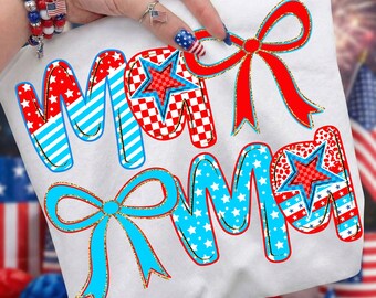 PREPPY 4th of July Mama Png, American Mama Checkered Png, 4th of july Png, Memorial Day Png, USA Png, American mama Png, Patriotic Mama Png