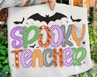 Preppy Neon Lehrer Halloween Png - Lehrer-Shirt -Png -, Halloween - Lehrer - Png-Design, - Gruseliger Lehrer - Boo - Lehrer - Png,