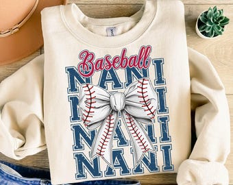 Baseball Nani Png, Baseball Coquette Bow Png, Baseball Nani Png, Game Day Sublimation, Coquette Bow Sports Png, Retro Baseball Mama Png