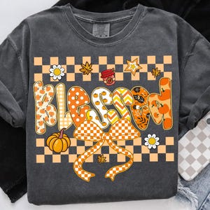 Preppy Blessed Png, Autumn Png, Christian Thanksgiving shirt Png, Give Thanks Jesus, Thankful Mama Png, Checkered Blessed Fall png