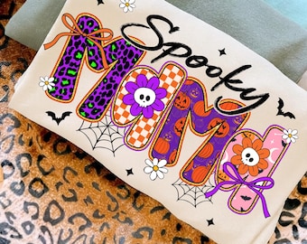 Mamá espeluznante preppy png, halloween retro png, tendencia png, gótico png, murciélago halloween png, mamá png, bruja png, mamá espeluznante halloween png