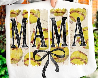 Softball Mama Png, Coquette Bow PNG, Softball Bow png, Softball Mom Png, Retro Softball Png, Game Day Sublimation, Sports png