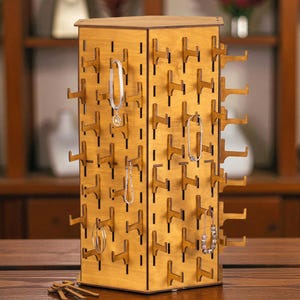 Hexagon Jewelry Display Stand, Necklace Organizer, Earring Holder, Craft Fair Retail Stand for Jewelry Storage & Keychain Display