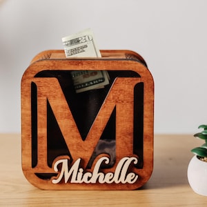 Alcancía personalizada con nombre, alcancía para niños, alcancía para niños, hucha personalizada, alcancía con letras, alcancía con letras del alfabeto