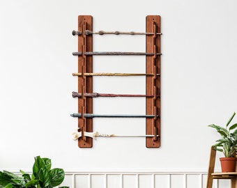 Wand display wall mount, Wand holder stand, Custom Wand display stand wood, Wand wall case personalized, Wizard wand wall holders