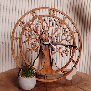 Baum des Lebens Wanduhr, Baum Wanduhr, Natur Wanduhr, Baum Laser Cut Uhr, Wikinger Baum des Lebens Uhr, Einzigartige moderne Wanduhr
