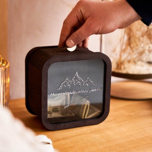 Tirelire en bois, Boîte pour pourboires, tirelire personnalisée, tirelire personnalisée, tirelire, tirelire pour adulte, pot pour pourboires, boîte pour cartes avec cadenas, boîte à dons