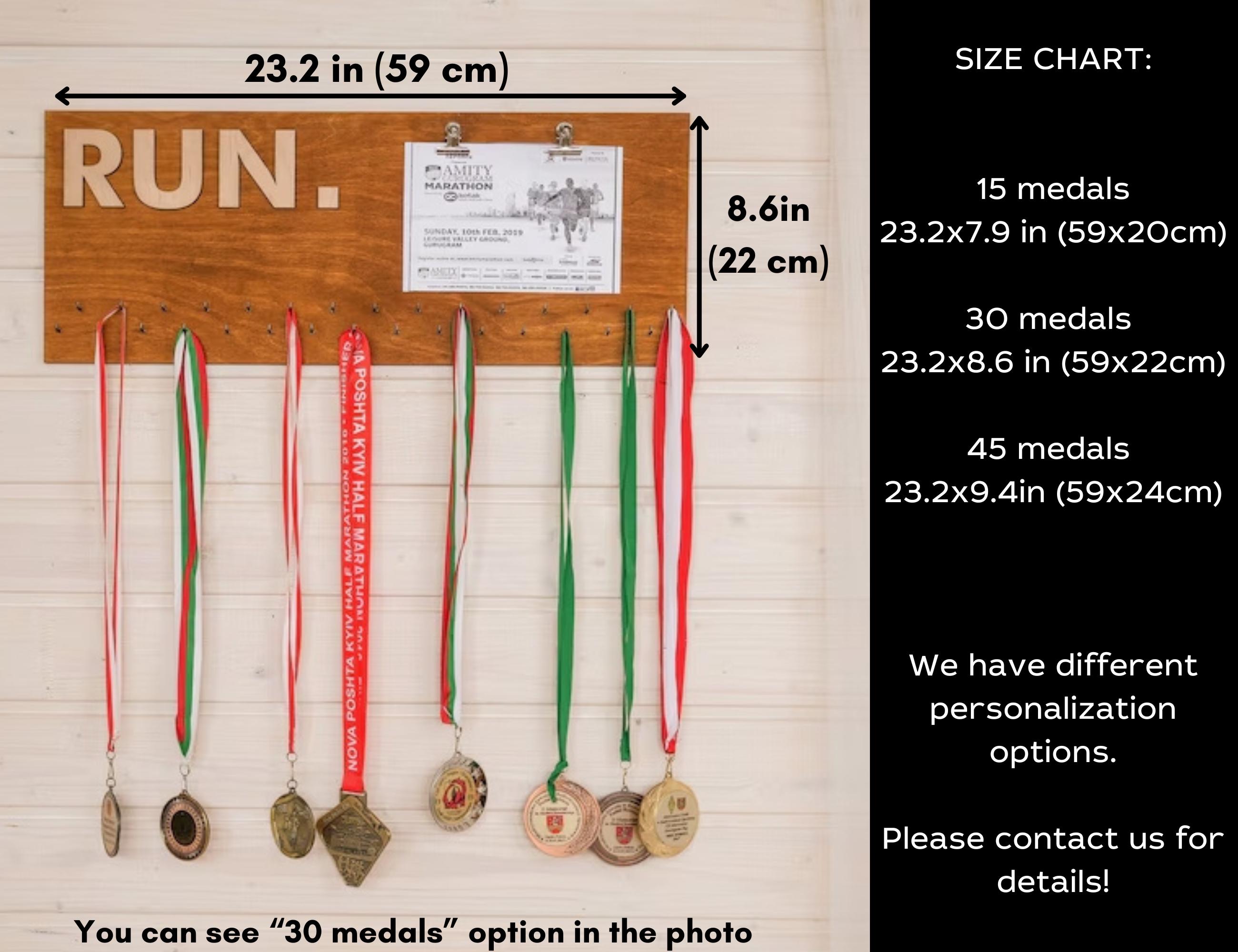 Wooden Medal Hanger, Run Medal Collection Display, Marathon Medal ...