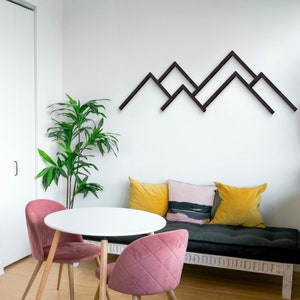 Mountain Wall Decor, Minimalist Mountain wall art, Modern Mountain Wood Art, Large Wood Wall Art, Living Room Above Bed Wall Decor