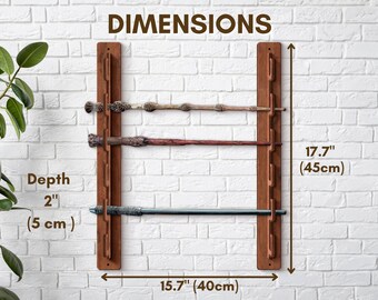 Supporto Per Bacchette Magiche In Legno - Espositore 3 Livelli 14x5x13cm, Nero - Foto 6