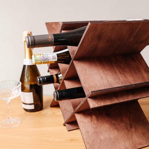Wood Wine Rack, Wine Cube Storage, Wine Countertop Wood, Countertop ...