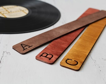 Separadores de discos, separador de discos de vinilo, separadores de álbumes por alfabeto, separador de discos, almacenamiento de discos de vinilo, separadores de libros, separadores de LP hechos a mano