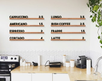 Wall Menu Board, Cafe Wooden Letter Board, Letter Board, Personalized Coffee Wall Menu, Changeable Letter Board, Board Letters and Numbers